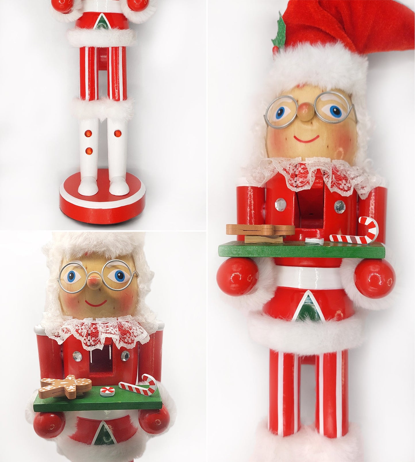 Christmas Santa Nutcracker. Wizardi Classic Wooden Festive Decoration F07M6-6 Gnom-1