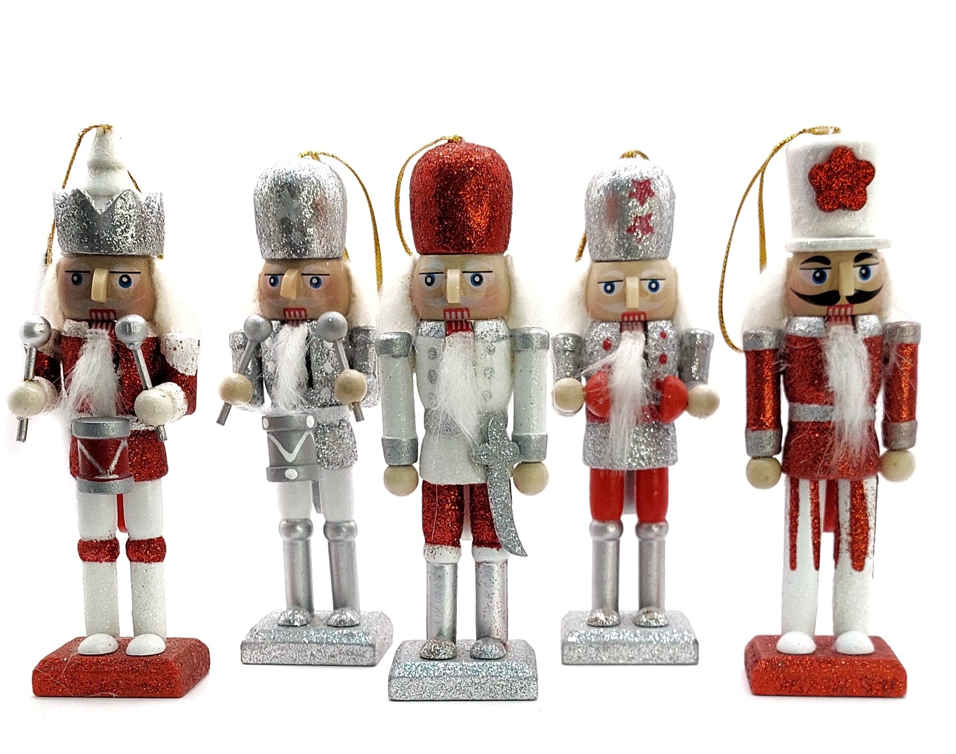Christmas Nutcracker Set. Wizardi Classic Wooden Festive Decoration F07M14-16-N01249-0