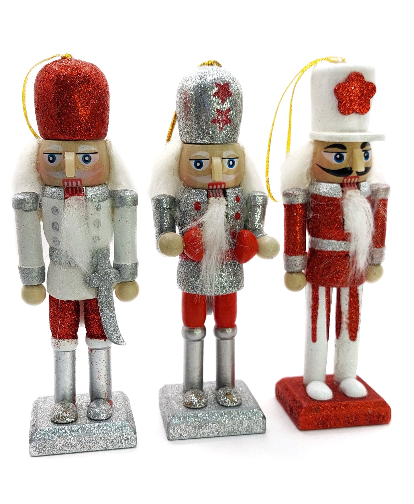 Christmas Nutcracker Set. Wizardi Classic Wooden Festive Decoration F07M14-16-N01249-3