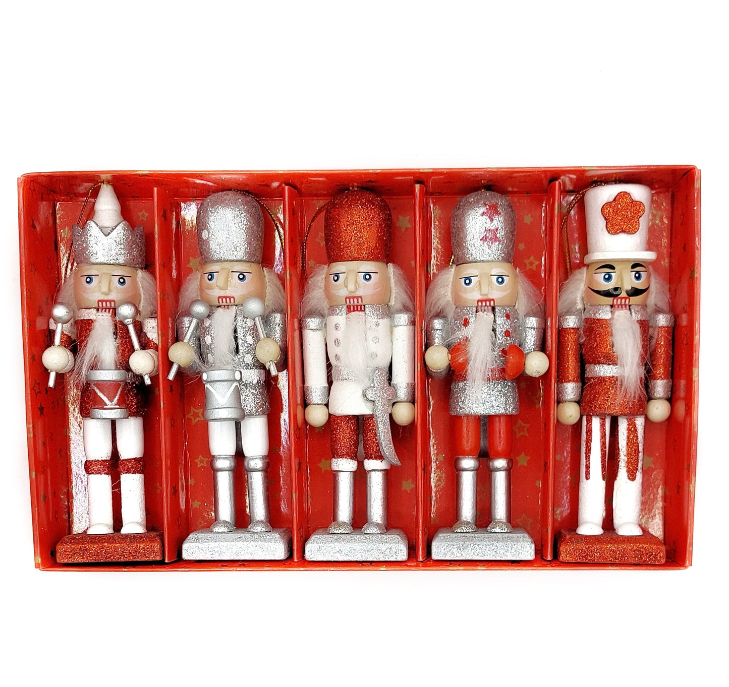 Christmas Nutcracker Set. Wizardi Classic Wooden Festive Decoration F07M14-16-N01249-1