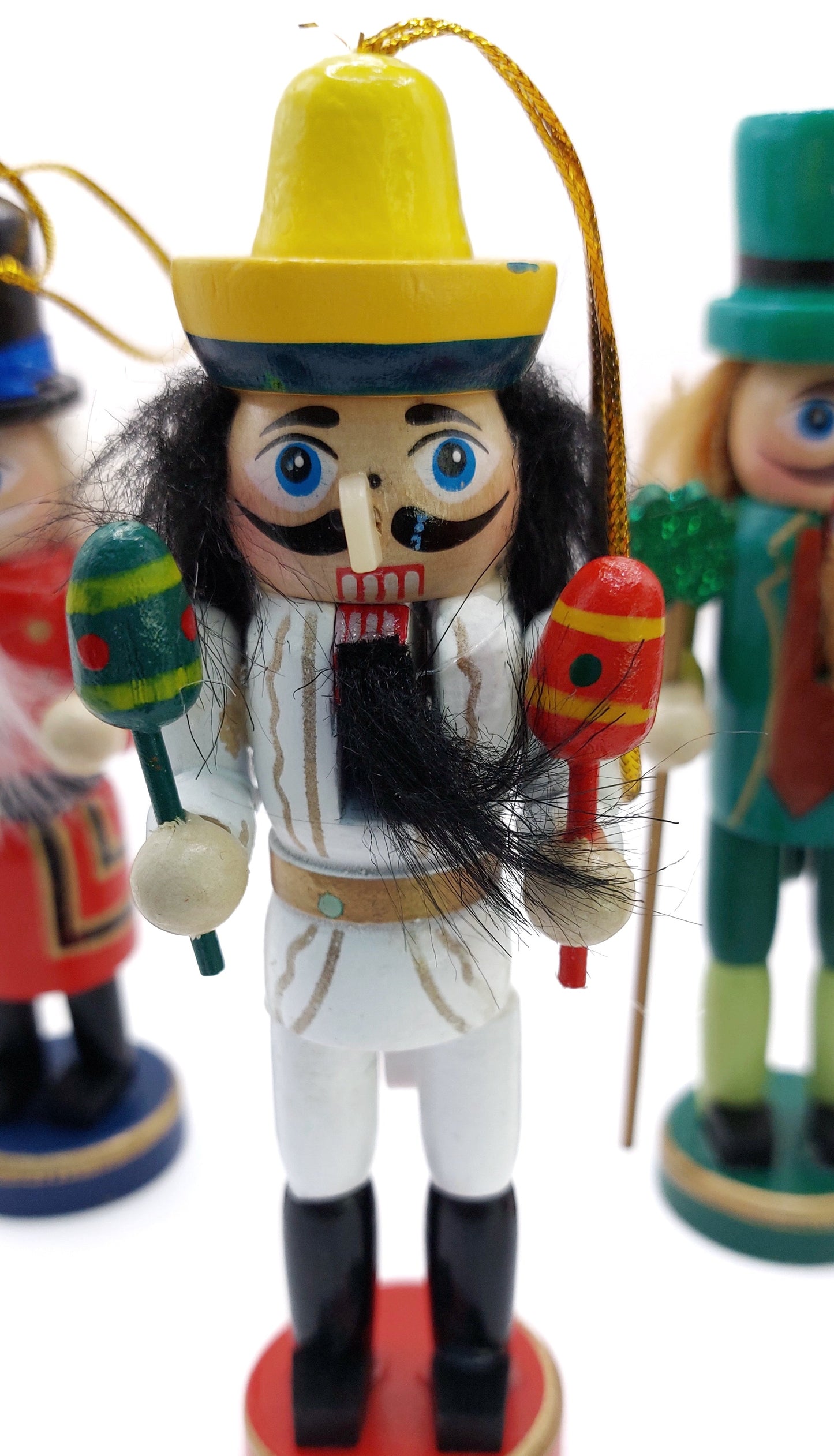 Christmas Nutcracker Set. Wizardi Classic Wooden Festive Decoration F07M14-9-N01612-4