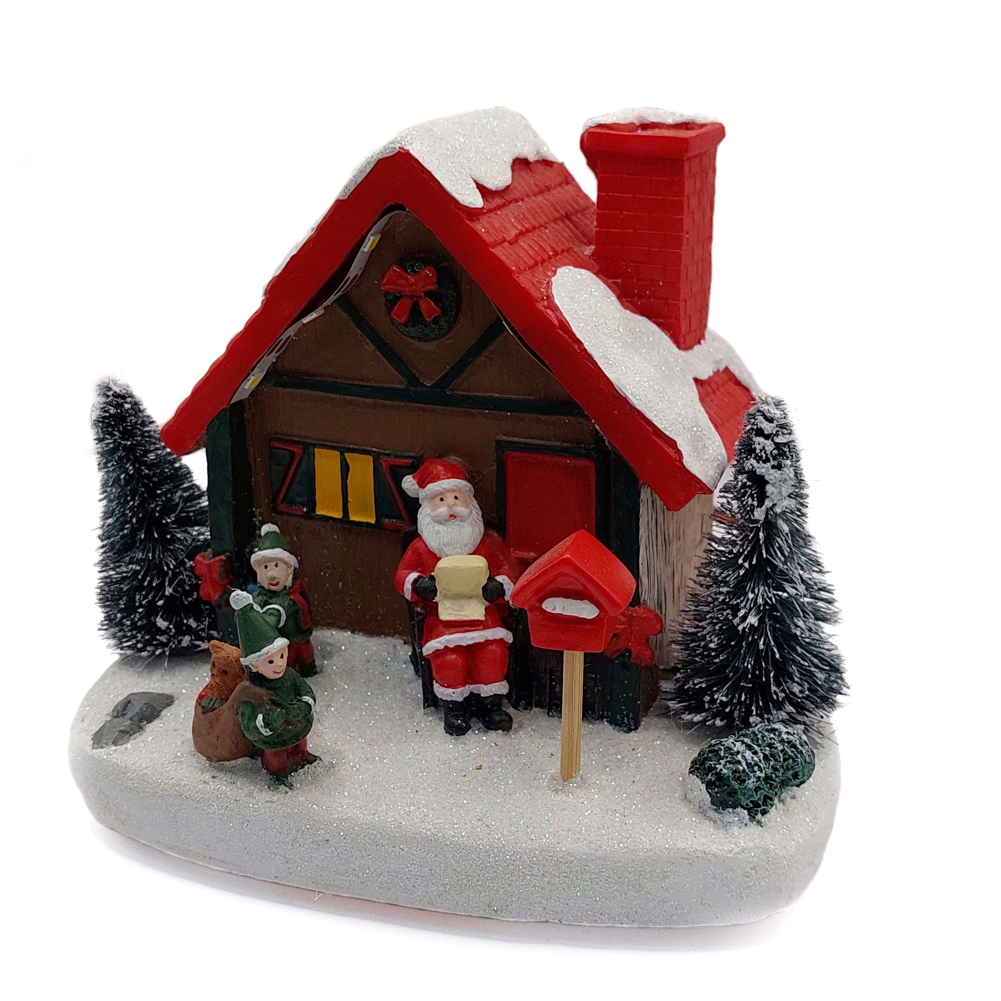 Christmas Cottage with Santa. Village Wizardi F07-N1-7-578A-1