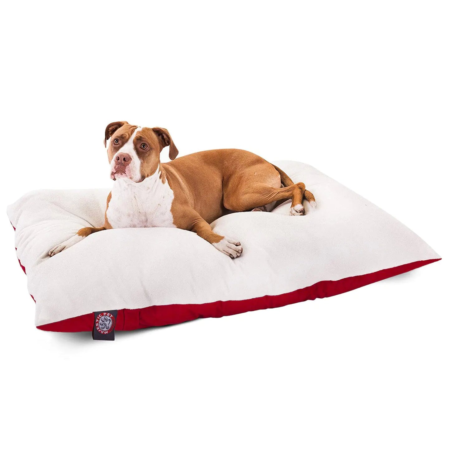 Majestic Large Red Rectangle Sherpa Dog Bed 48x36