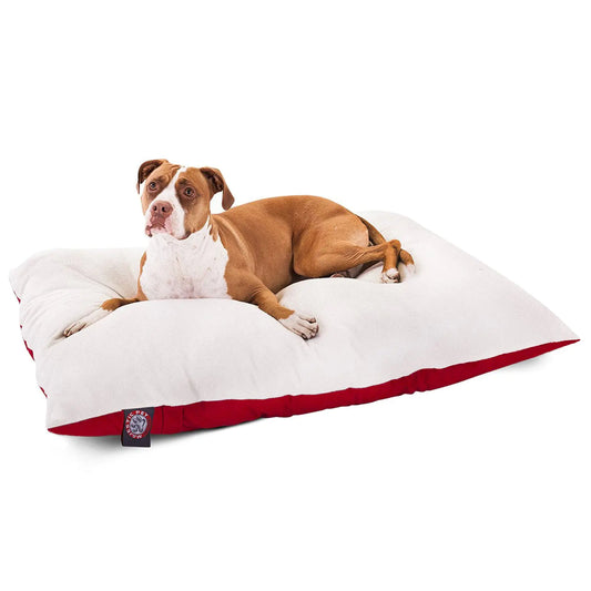 Majestic Large Red Rectangle Sherpa Dog Bed 48x36