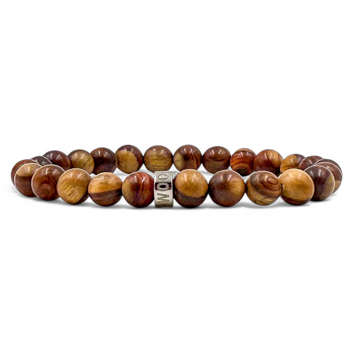 Made to Order Cascade-Cold Canyon Mahogany Wood Beaded Men's Bracelet-0