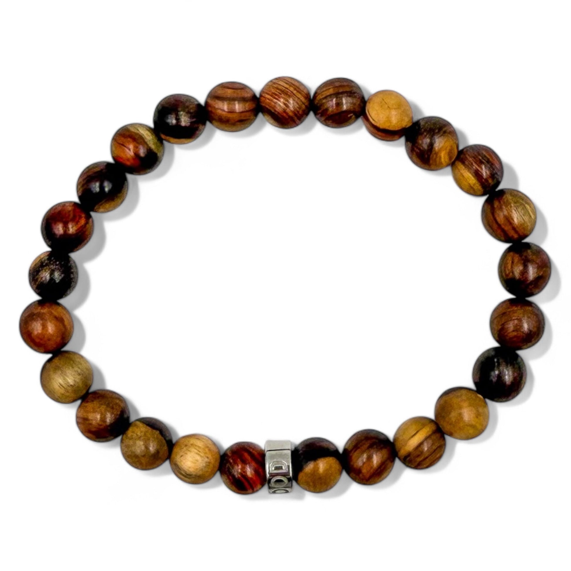 Made to Order Cascade-Cold Canyon Mahogany Wood Beaded Men's Bracelet-1