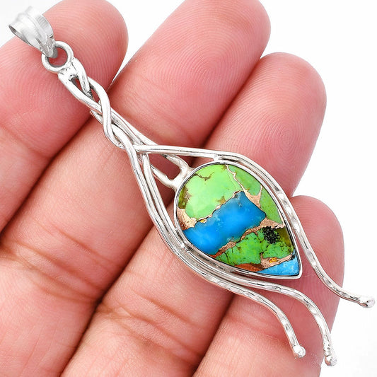 Kingman Blue Turquoise 925 Sterling Silver-0