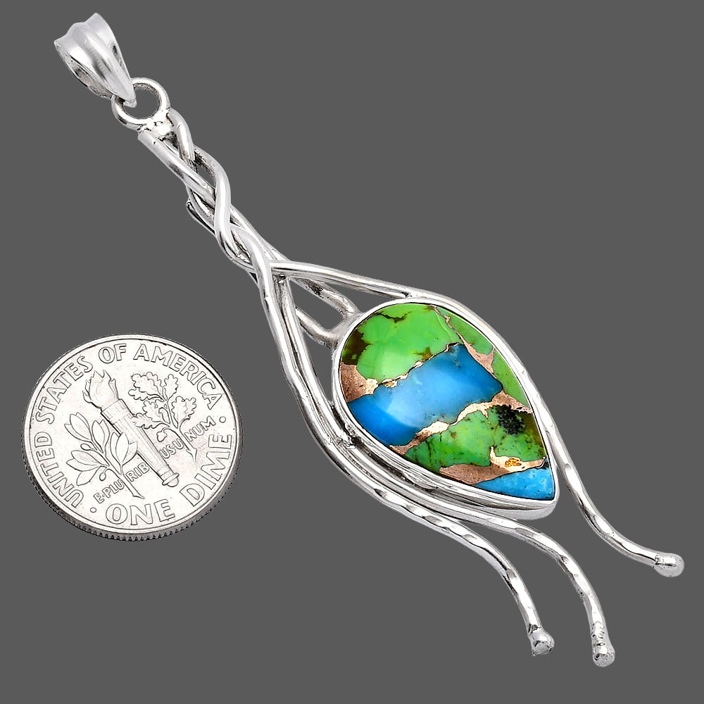 Kingman Blue Turquoise 925 Sterling Silver-2