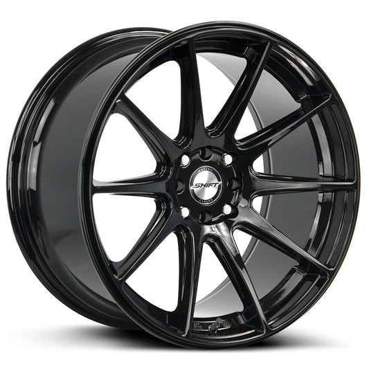 All Gloss Black H34 Gear Wheels 18 Inch 9 Hole Spoke Aluminum Alloys Automotive rims-0