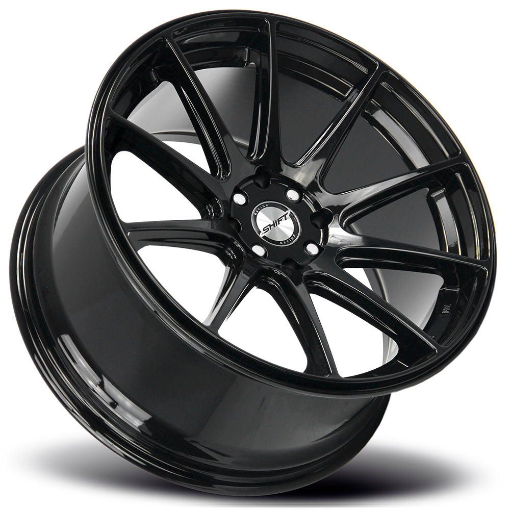 All Gloss Black H34 Gear Wheels 18 Inch 9 Hole Spoke Aluminum Alloys Automotive rims-1