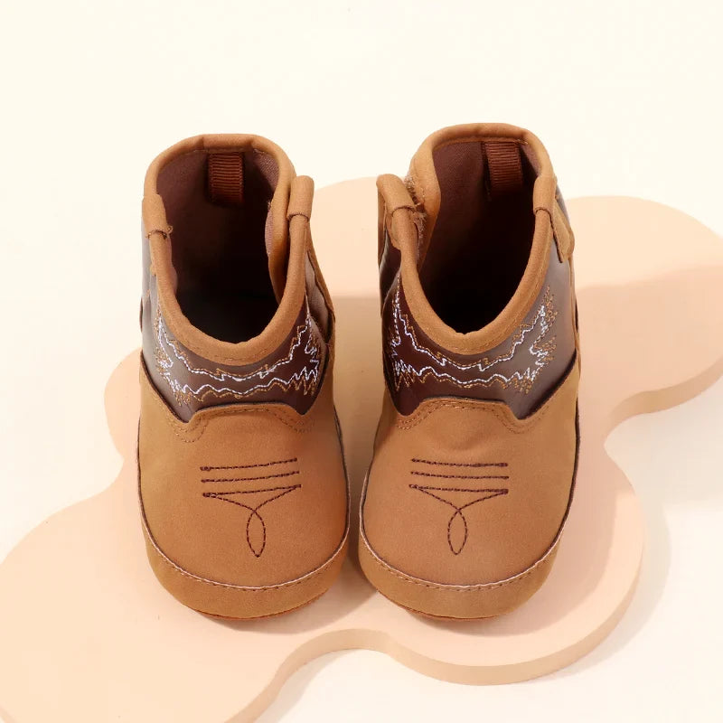 Soft Breathable Western Baby Boots-1