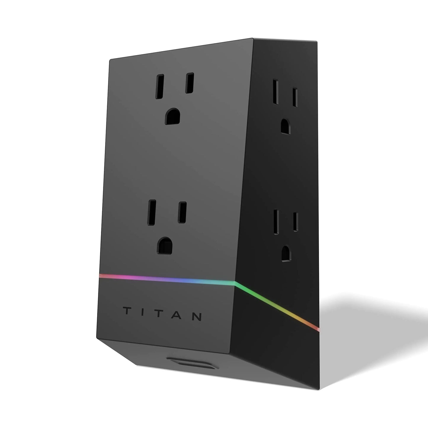 Titan 6-Port Surge Guard with Color LED Strip & Gaming Hub