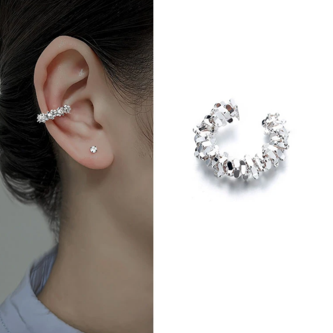 Gold Plated Star Ear Cuffs Irregular No Piercing Design-4