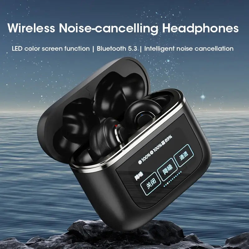 Screen Touch Active Noise Cancelling Wireless Earbuds