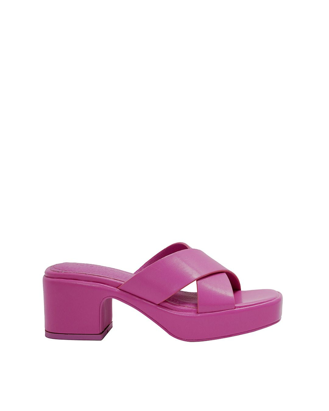 Black Pink White Platform Square Toe Padded Sandal-5