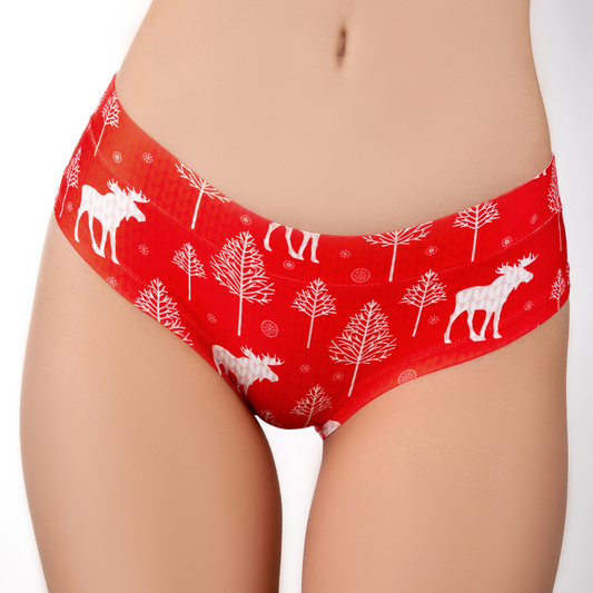  Women’s Ultra-Comfortable CLASSIC WINTER - Forest - Panties | Original Prints, Unique Designs | Breathable Cotton Crotch, Stretchy Fit, Soft Flat Seams, No Elastic Bands | Two Styles: Slip/Brief and Thong | Everyday Use-0