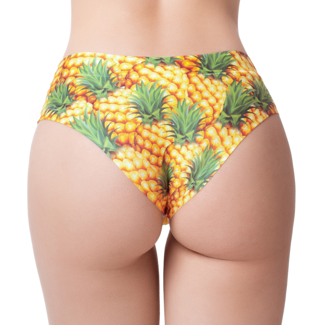 Women’s Ultra-Comfortable FRESH SUMMER - Pineapple - Panties | Original Prints, Unique Designs | Breathable Cotton Crotch, Stretchy Fit, Soft Flat Seams, No Elastic Bands | Two Styles: Slip/Brief and Thong | Everyday Use-1