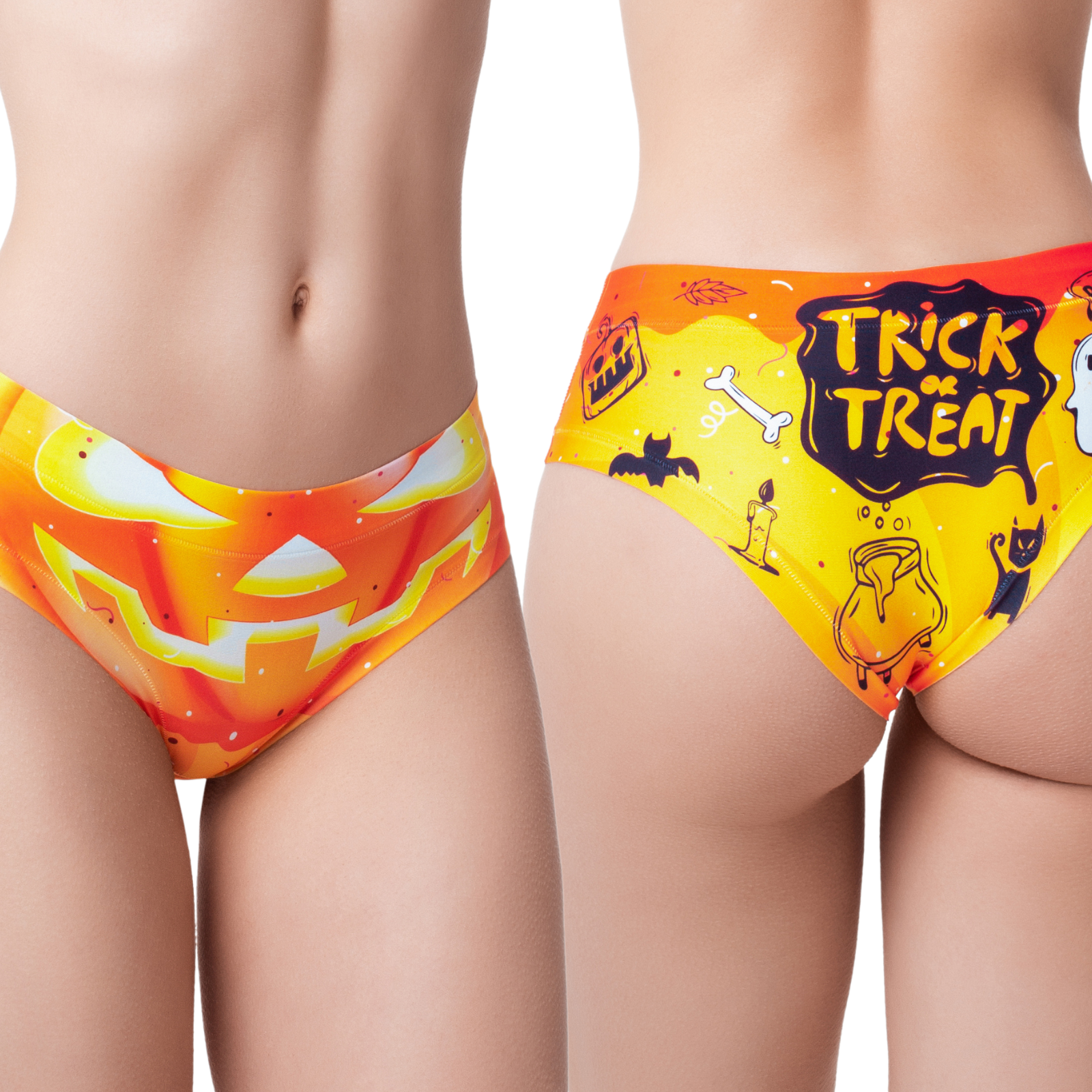 Women’s Ultra-Comfortable HALLOWEEN - Pumpkin - Panties | Original Prints, Unique Designs | Breathable Cotton Crotch, Stretchy Fit, Soft Flat Seams, No Elastic Bands | Two Styles: Slip/Brief and Thong | Everyday Use-2
