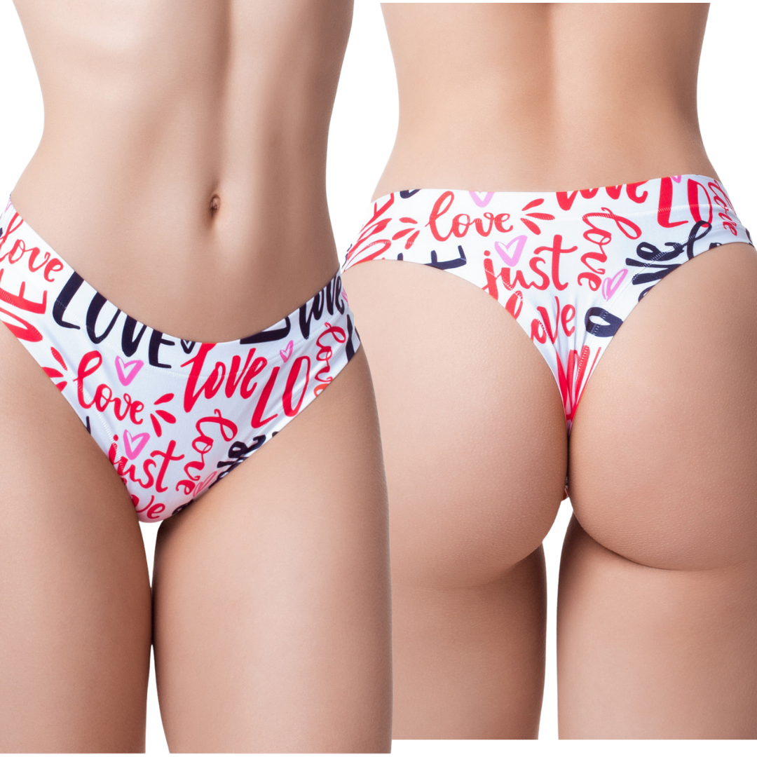  Women’s Ultra-Comfortable LOVE - Message - Panties | Original Prints, Unique Designs | Breathable Cotton Crotch, Stretchy Fit, Soft Flat Seams, No Elastic Bands | Two Styles: Slip/Brief and Thong | Everyday Use-5