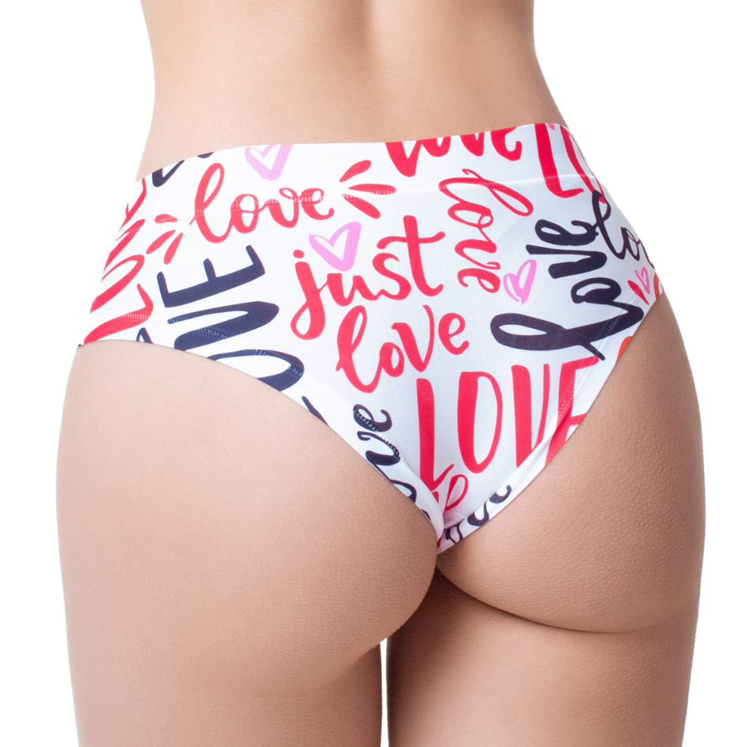  Women’s Ultra-Comfortable LOVE - Message - Panties | Original Prints, Unique Designs | Breathable Cotton Crotch, Stretchy Fit, Soft Flat Seams, No Elastic Bands | Two Styles: Slip/Brief and Thong | Everyday Use-1