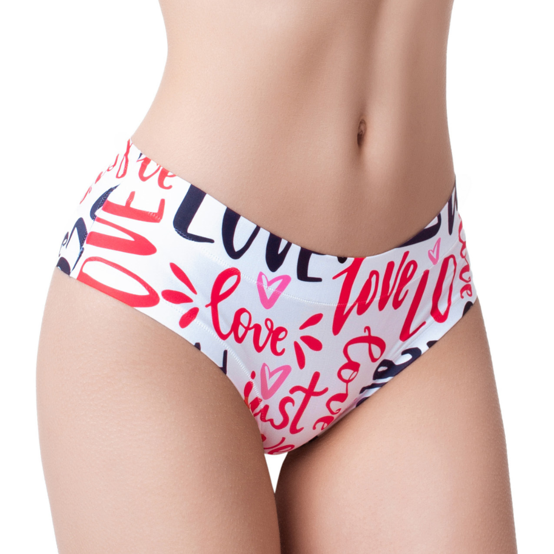  Women’s Ultra-Comfortable LOVE - Message - Panties | Original Prints, Unique Designs | Breathable Cotton Crotch, Stretchy Fit, Soft Flat Seams, No Elastic Bands | Two Styles: Slip/Brief and Thong | Everyday Use-0