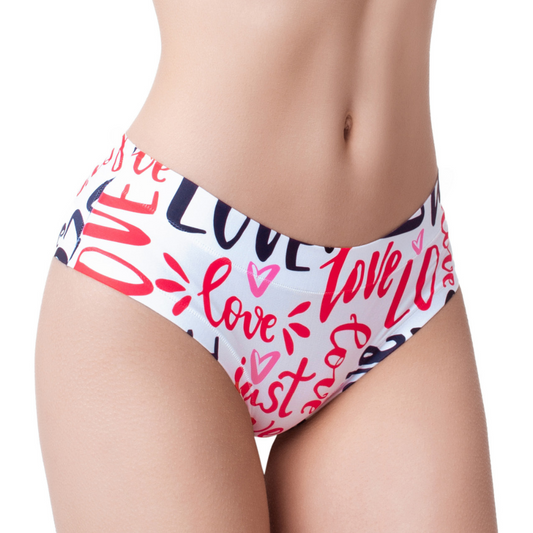  Women’s Ultra-Comfortable LOVE - Message - Panties | Original Prints, Unique Designs | Breathable Cotton Crotch, Stretchy Fit, Soft Flat Seams, No Elastic Bands | Two Styles: Slip/Brief and Thong | Everyday Use-0