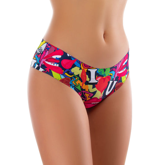 Memème Women’s Ultra-Comfortable LOVE - Pop Panties | Original Prints, Unique Designs | Breathable Cotton Crotch, Stretchy Fit, Soft Flat Seams, No Elastic Bands | Style: Thong | Everyday Use-0