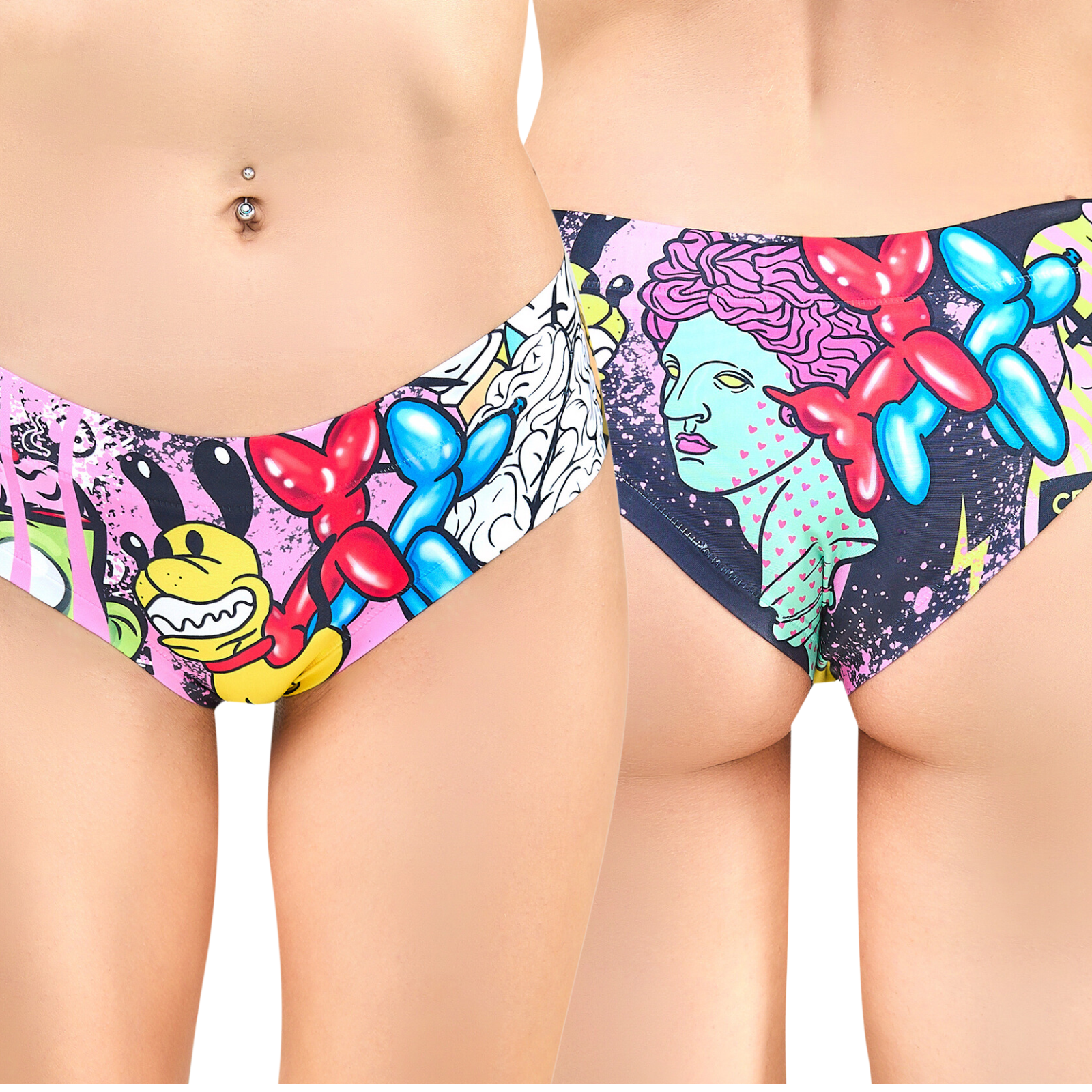  Women’s Ultra-Comfortable MOXIE - Crazy - Panties | Original Prints, Unique Designs | Breathable Cotton Crotch, Stretchy Fit, Soft Flat Seams, No Elastic Bands | Two Styles: Slip/Brief and Thong | Everyday Use-2