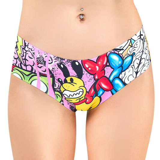  Women’s Ultra-Comfortable MOXIE - Crazy - Panties | Original Prints, Unique Designs | Breathable Cotton Crotch, Stretchy Fit, Soft Flat Seams, No Elastic Bands | Two Styles: Slip/Brief and Thong | Everyday Use-0