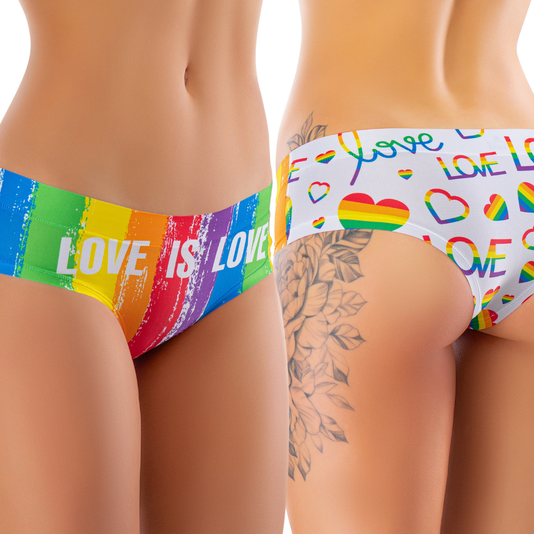  Women’s Ultra-Comfortable PRIDE - Love is - Panties | Original Prints, Unique Designs | Breathable Cotton Crotch, Stretchy Fit, Soft Flat Seams, No Elastic Bands | Two Styles: Slip/Brief and Thong | Everyday Use-2