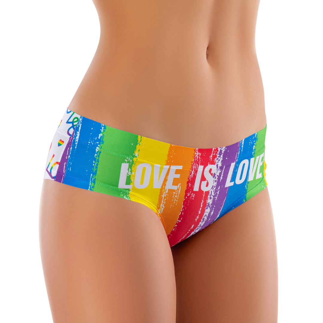  Women’s Ultra-Comfortable PRIDE - Love is - Panties | Original Prints, Unique Designs | Breathable Cotton Crotch, Stretchy Fit, Soft Flat Seams, No Elastic Bands | Two Styles: Slip/Brief and Thong | Everyday Use-0