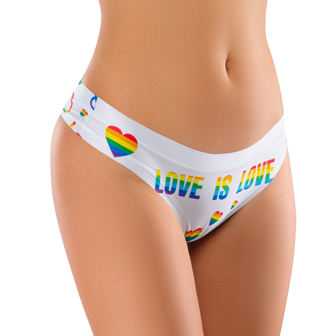  Women’s Ultra-Comfortable PRIDE - White Love - Panties | Original Prints, Unique Designs | Breathable Cotton Crotch, Stretchy Fit, Soft Flat Seams, No Elastic Bands | Two Styles: Slip/Brief and Thong | Everyday Use-3