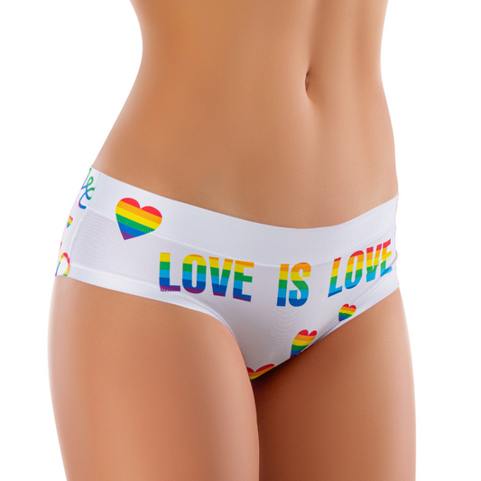 Women’s Ultra-Comfortable PRIDE - White Love - Panties | Original Prints, Unique Designs | Breathable Cotton Crotch, Stretchy Fit, Soft Flat Seams, No Elastic Bands | Two Styles: Slip/Brief and Thong | Everyday Use-0