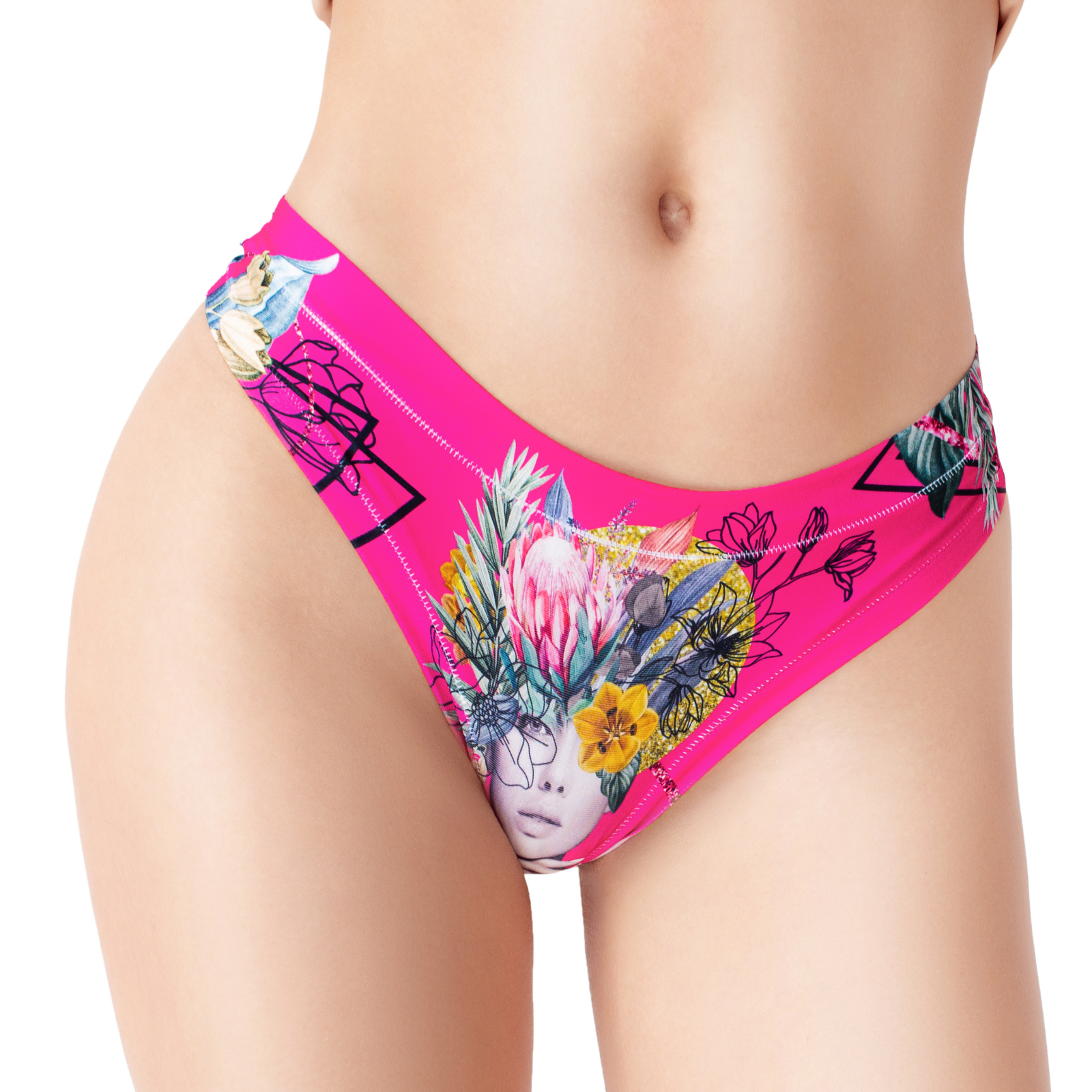 Women’s Ultra-Comfortable SECRET GARDEN - Frida Pink - Panties | Original Prints, Unique Designs | Breathable Cotton Crotch, Stretchy Fit, Soft Flat Seams, No Elastic Bands | Two Styles: Slip/Brief and Thong | Everyday Use-3