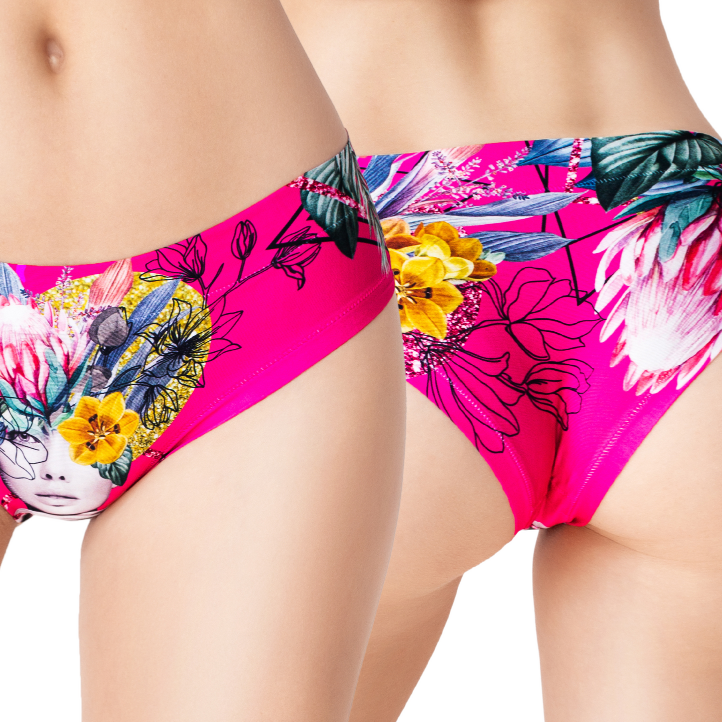 Women’s Ultra-Comfortable SECRET GARDEN - Frida Pink - Panties | Original Prints, Unique Designs | Breathable Cotton Crotch, Stretchy Fit, Soft Flat Seams, No Elastic Bands | Two Styles: Slip/Brief and Thong | Everyday Use-2