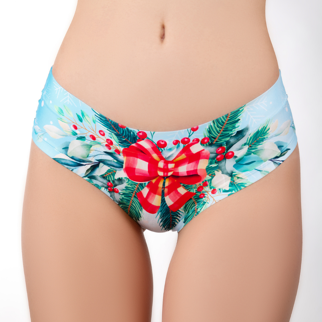  Women’s Ultra-Comfortable YOUR CHRISTMAS - Bouquet - Panties | Original Prints, Unique Designs | Breathable Cotton Crotch, Stretchy Fit, Soft Flat Seams, No Elastic Bands | Two Styles: Slip/Brief and Thong | Everyday Use-0