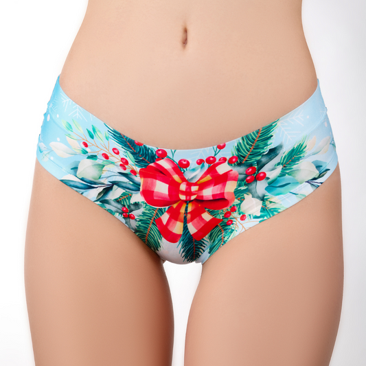  Women’s Ultra-Comfortable YOUR CHRISTMAS - Bouquet - Panties | Original Prints, Unique Designs | Breathable Cotton Crotch, Stretchy Fit, Soft Flat Seams, No Elastic Bands | Two Styles: Slip/Brief and Thong | Everyday Use-0