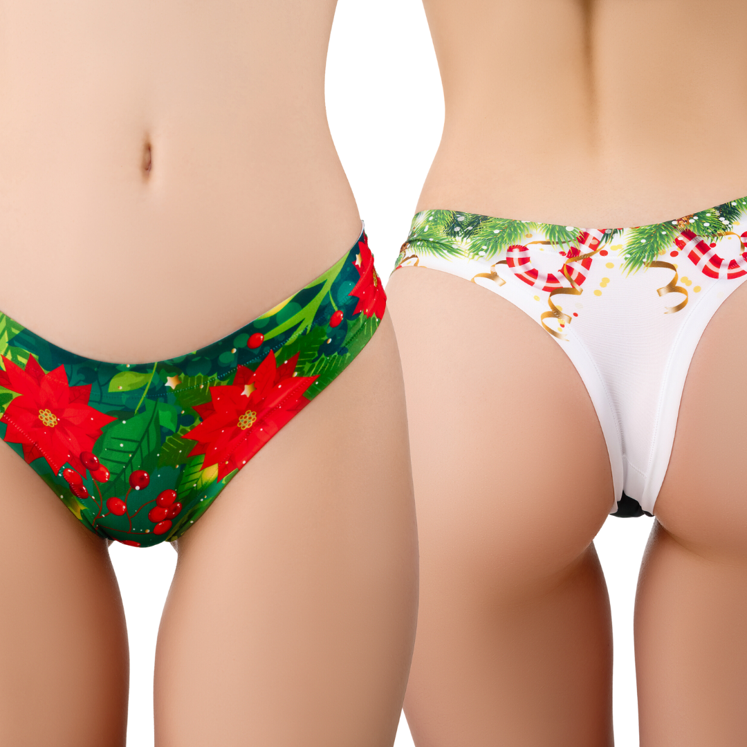 Women's Ultra-Comfortable Christmas Panties Original Prints Soft Breathable Cotton Crotch Stretchy Fit Two Styles Everyday Wear-2