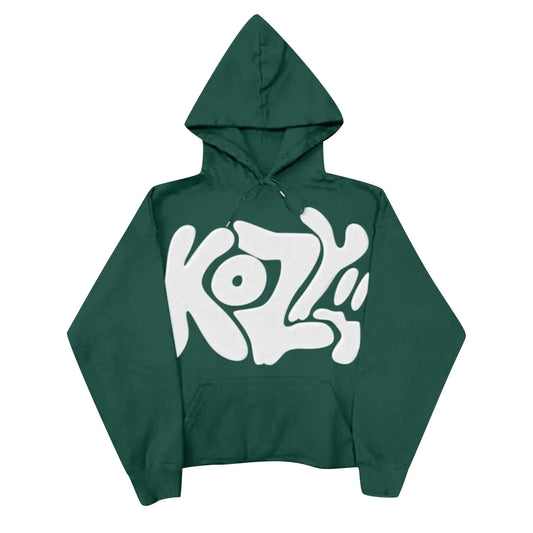 Green Oversized Graphic Hoodie