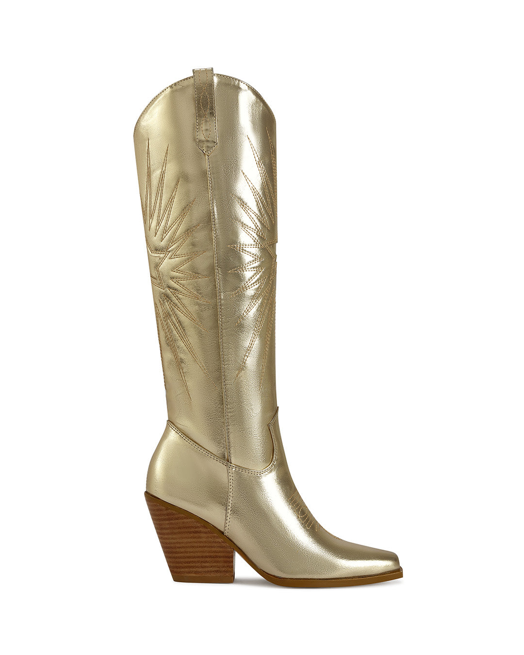 Western Stitched Boot with Leather Stacked Heel-4