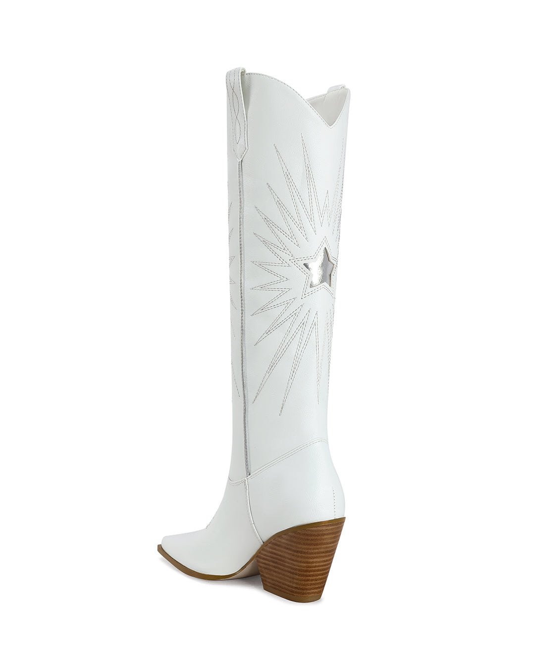 Western Stitched Boot with Leather Stacked Heel-2